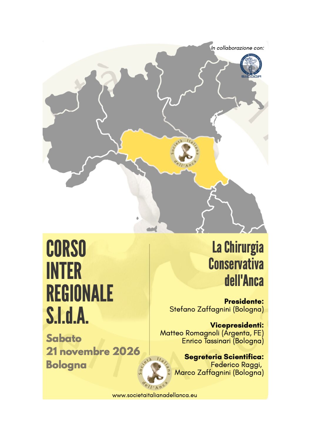 21 NOV 2026 | Corso Inter Regionale SIDA – La Chirurgia Conservativa dell’Anca