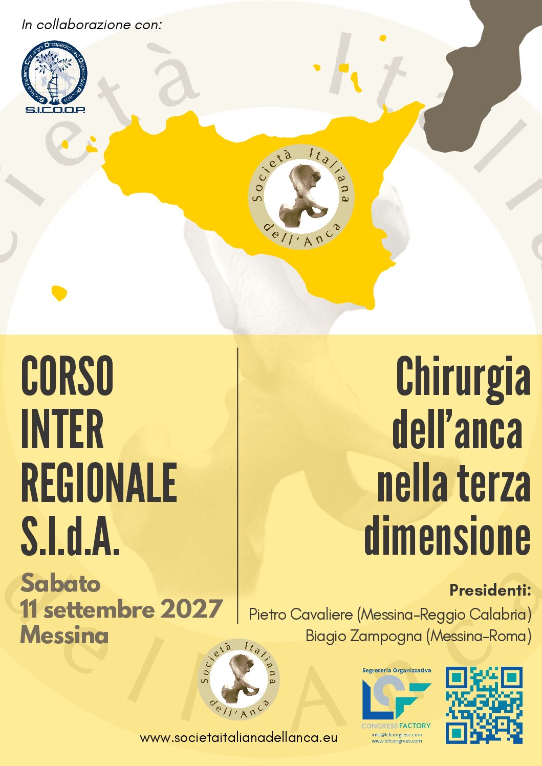11 SETT 2027 | Corso Inter Regionale S.I.d.A – Chirurgia dell’Anca nella terza dimensione