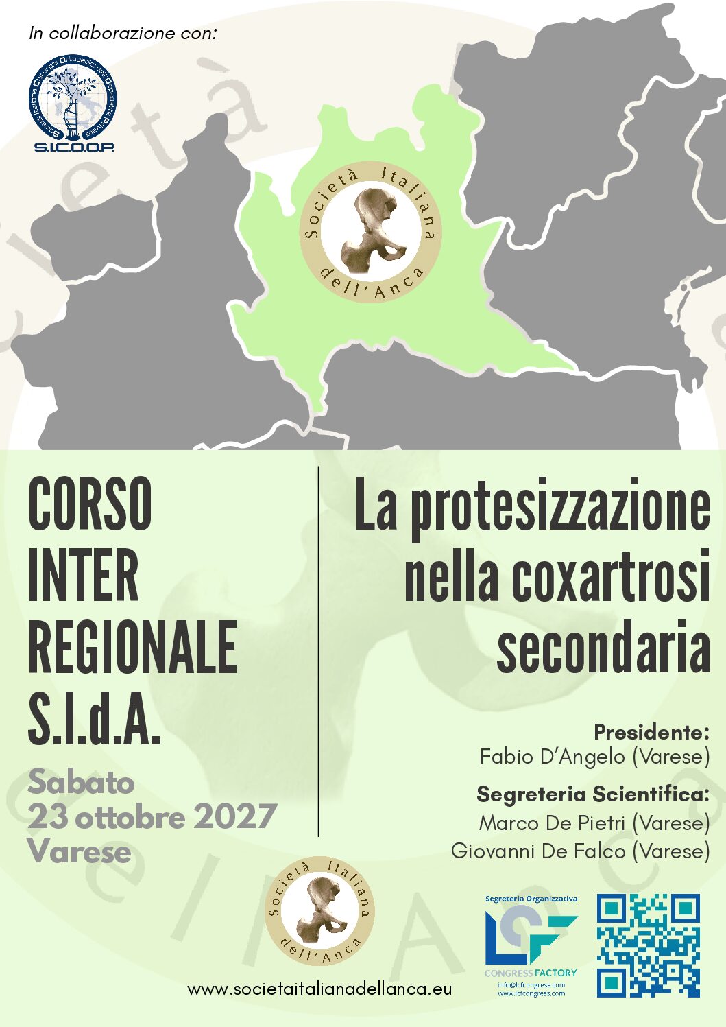 23 OTT 2027 | Corso Inter Regionale S.I.d.A – La protesizzazione nella coxartrosi secondaria